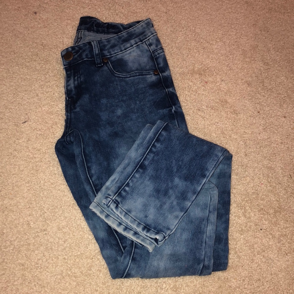 Washed jean color skinny jeans